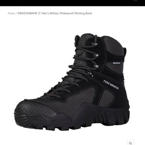 NWT Black High-Top Tactical Boots with Rugged Sole